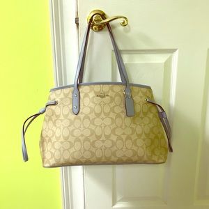 Coach signature drawstring carryall satchel